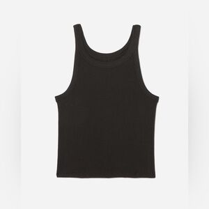 Everlane supima micro rib crop tank in black